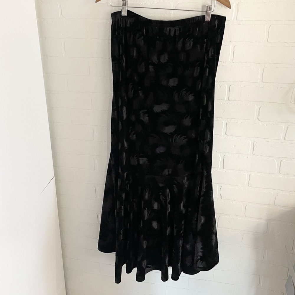 Y2K Gothic Velvet Mermaid Maxi Skirt Lace Up Dark Romantic XL - Picture 7 of 11